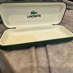 Lacoste Green and White Eyewear Case